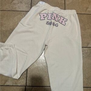 Pink Sweatpants - Cream